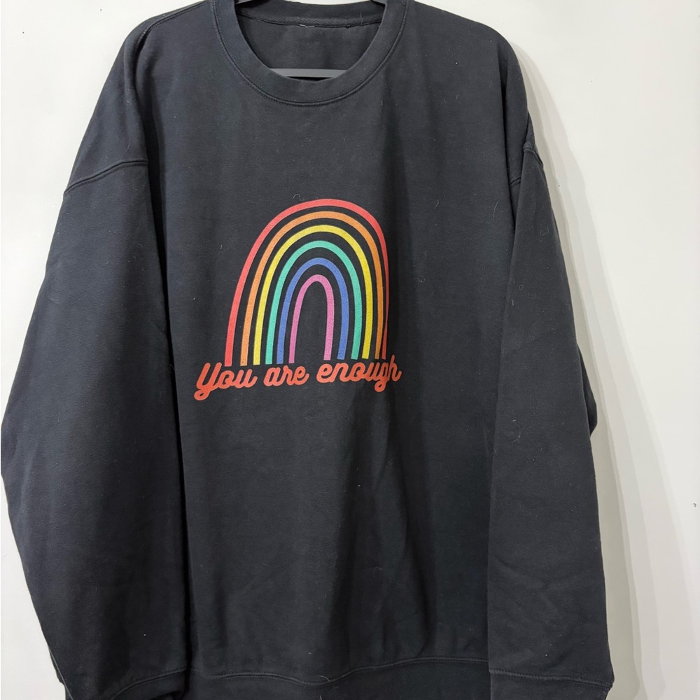 Black Rainbow You Are Enough Graphic Men's Sweatshirt